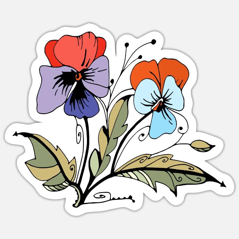 Blumen - Sticker Größe S (10 x 10 cm) - Mattweiß
