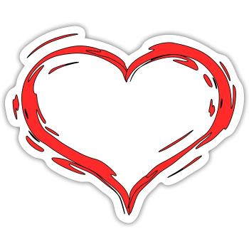 Herz - Sticker Größe S (10 x 10 cm) - Mattweiß - Vorne