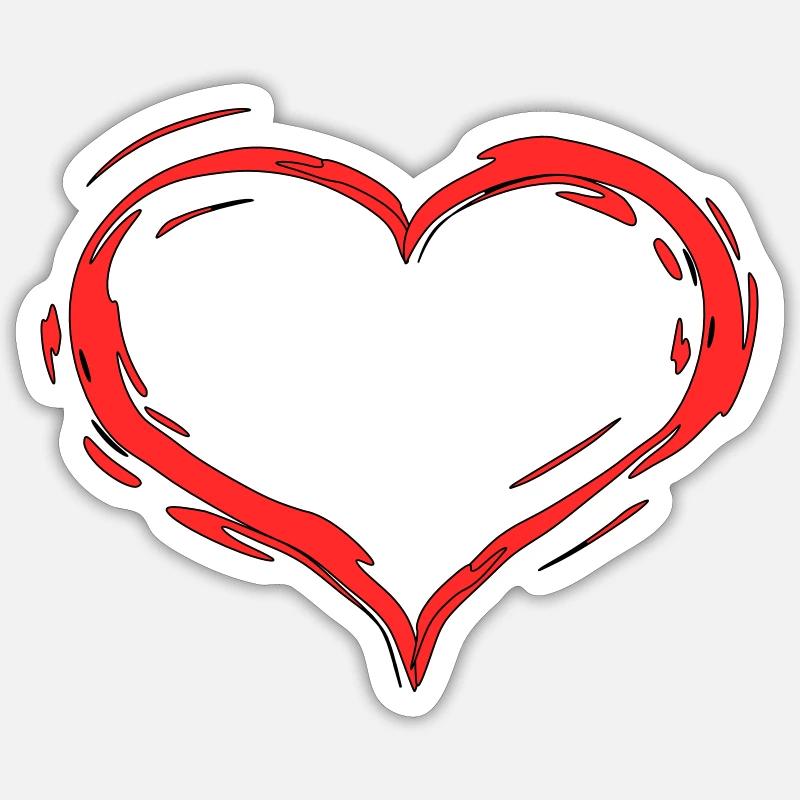 Herz - Sticker Größe S (10 x 10 cm) - Mattweiß
