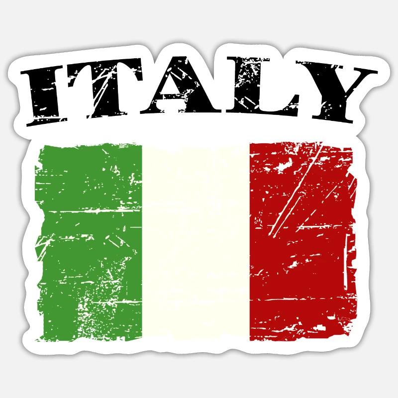 Drapeau italien Sticker taille S (10 x 10 cm)