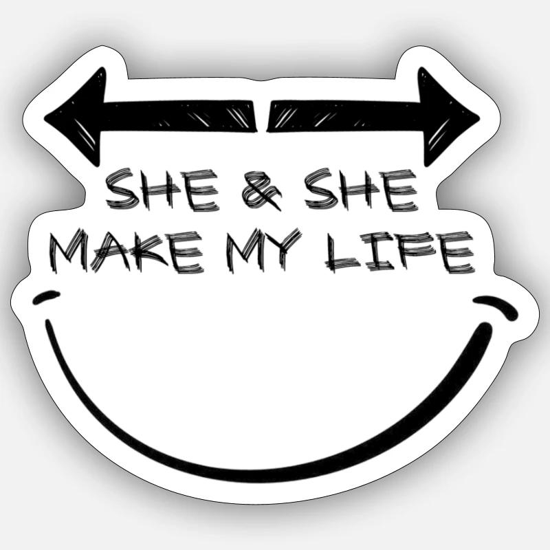 she and she Sticker size S (10 x 10 cm)