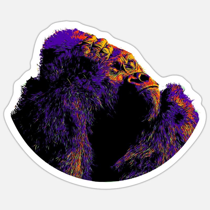 Gorilla - Sticker size S (10 x 10 cm) - white matte