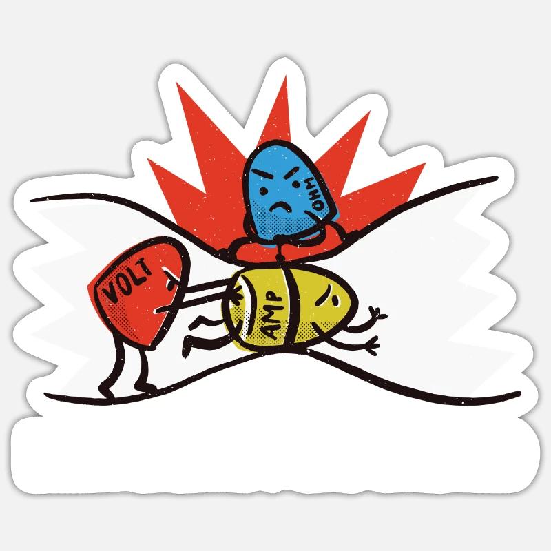 Electricity explained - Ohm Volt Ampere Sticker Größe S (10 x 10 cm)