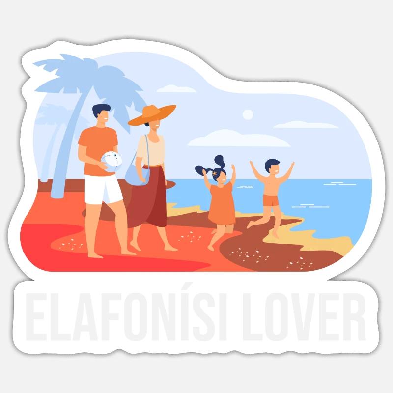 Elafonisi Lover - Sticker taille S (10 x 10 cm) - blanc mat