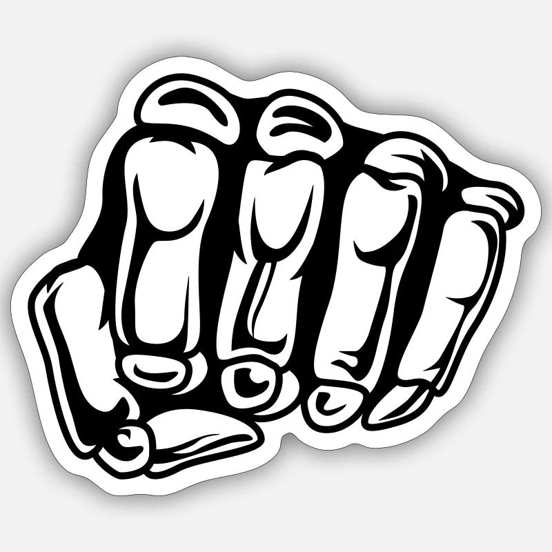 Skull Faust - Sticker size S (10 x 10 cm) - white matte