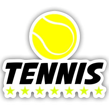 tennis 01 - Sticker Größe S (10 x 10 cm) - Mattweiß - Vorne