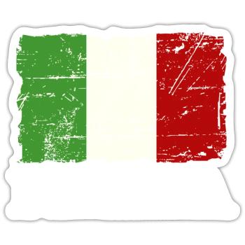 Italian flag - Sticker size S (10 x 10 cm) - white matte - Front
