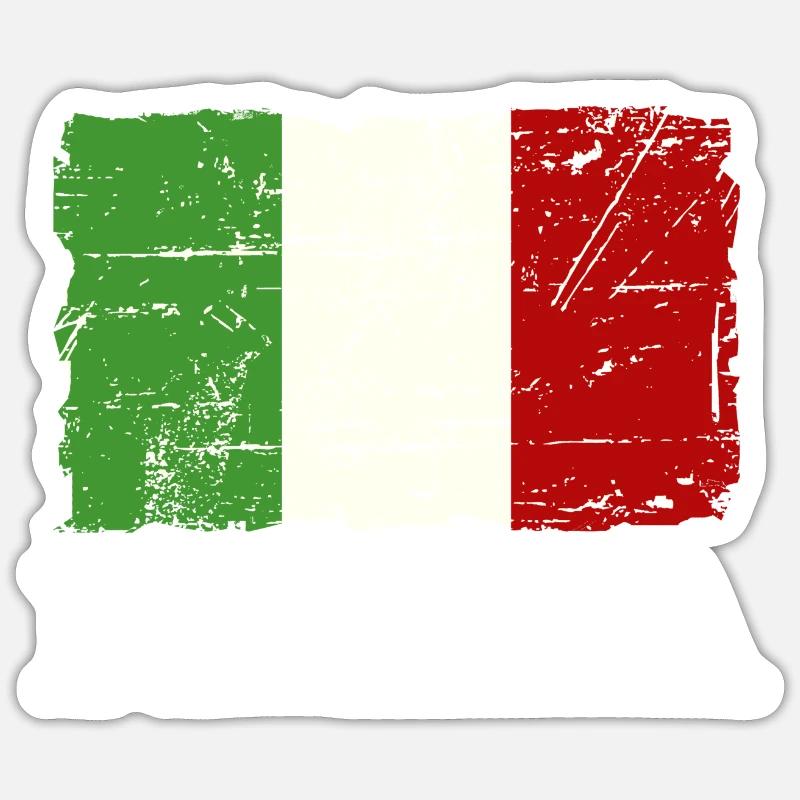 Drapeau italien Sticker taille S (10 x 10 cm)