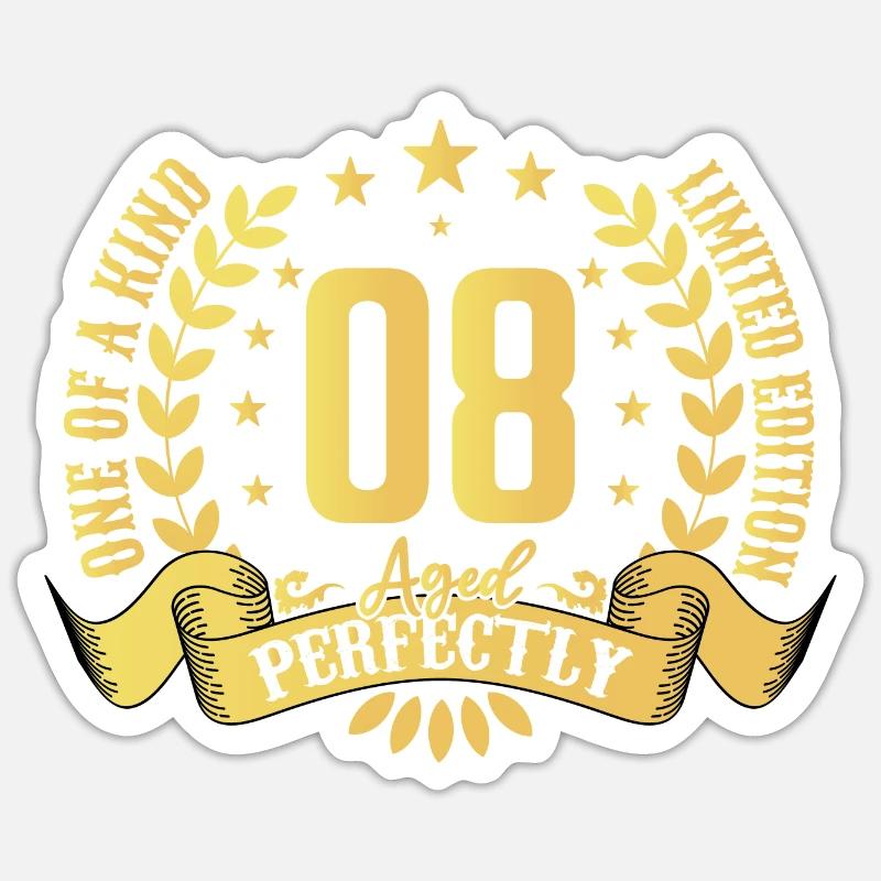 8 ans cadeau d’anniversaire 8 ans - Sticker taille S (10 x 10 cm) - blanc mat