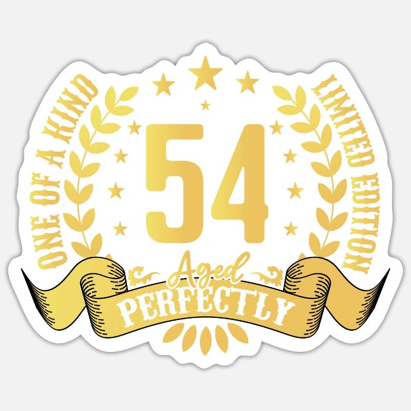 54 ans cadeau d’anniversaire 54 ans - Sticker taille S (10 x 10 cm) - blanc mat