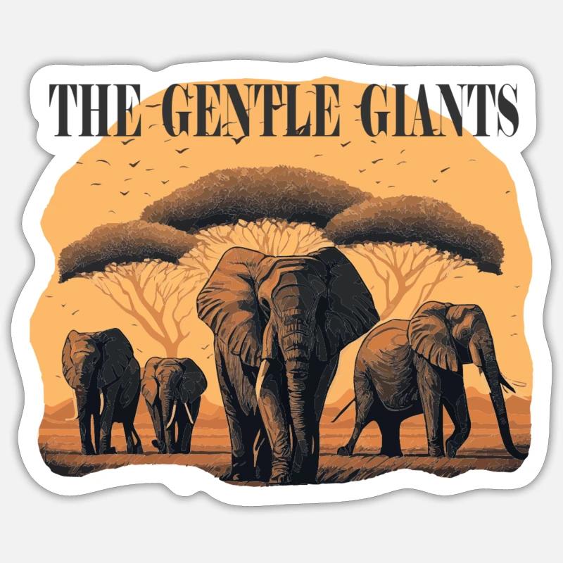 Elephant Herd Gentle Giants Gift Sticker size S (10 x 10 cm)