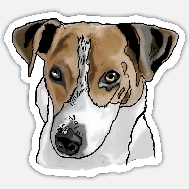 Jack Russel Terrier - Sticker Größe S (10 x 10 cm) - Mattweiß