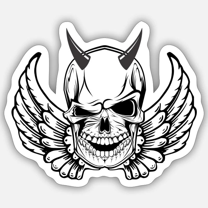 Le paradis et l’enfer - Sticker taille S (10 x 10 cm) - blanc mat