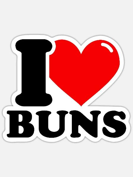 Ich liebe Brötchen - Sticker Größe S (10 x 10 cm) - Mattweiß