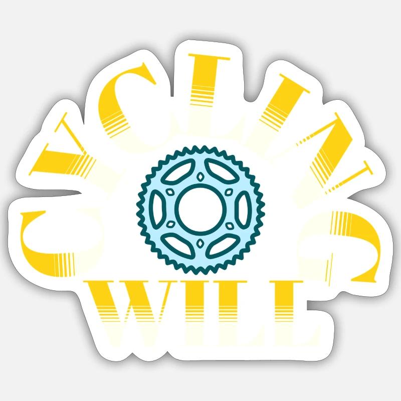 Cycling will Sticker size S (10 x 10 cm)