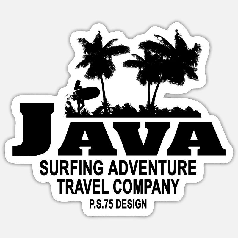 Java - Indonesien - Surfen Sticker Größe S (10 x 10 cm)