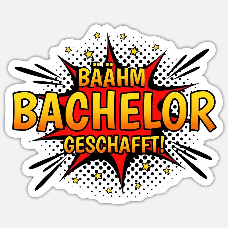 Bäähm Bachelor Geschafft Sticker Größe S (10 x 10 cm)