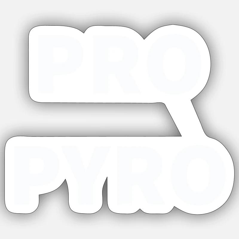Pro Pyro - Schriftzug - Sticker Größe S (10 x 10 cm) - Mattweiß