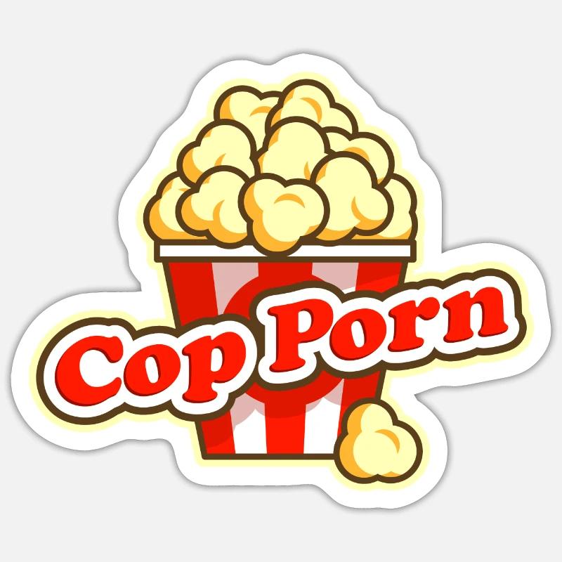 Pop Corn - Sticker size S (10 x 10 cm) - white matte