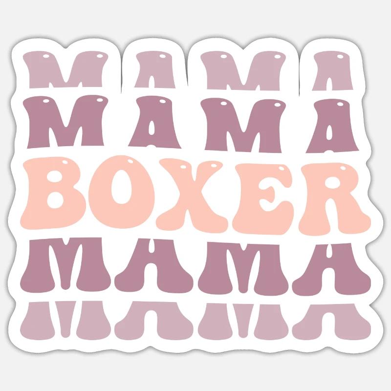Boxeur - Sticker taille S (10 x 10 cm) - blanc mat