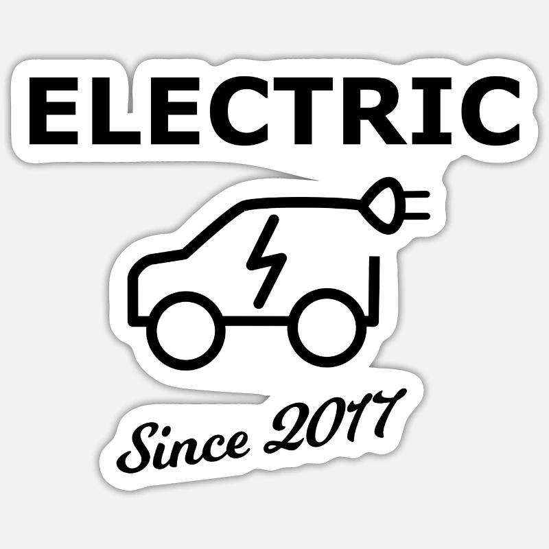 Voitures électriques 2017 Sticker taille S (10 x 10 cm)
