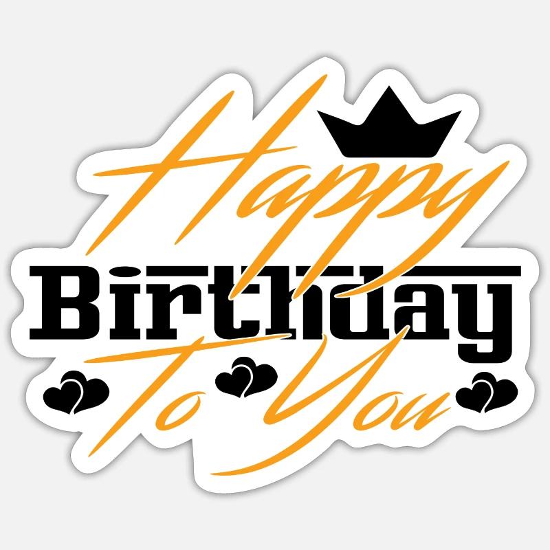 Joyeux anniversaire - Sticker taille S (10 x 10 cm) - blanc mat