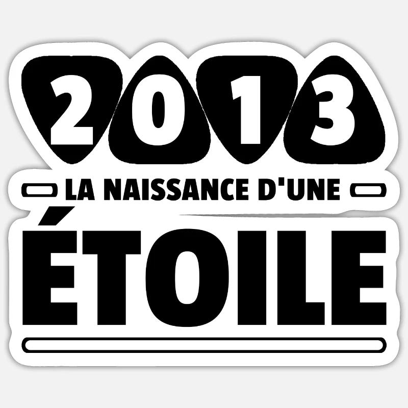 2013 année de naissance / anniversaire année 2013 - Sticker taille S (10 x 10 cm) - blanc mat