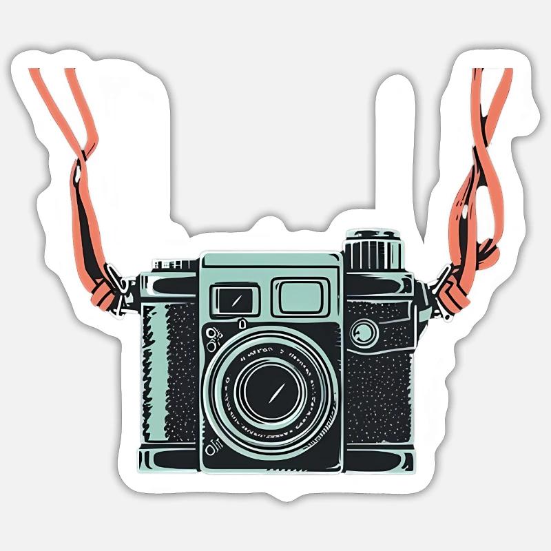 Camera with lanyard Sticker size S (10 x 10 cm)