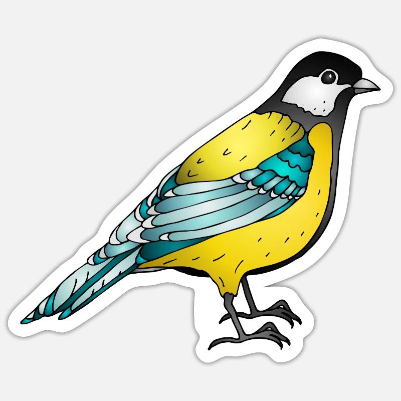 Vogel - Sticker Größe S (10 x 10 cm) - Mattweiß
