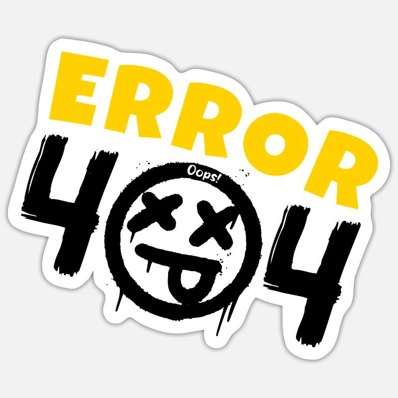Error 404 Not Found - Sticker size S (10 x 10 cm) - white matte