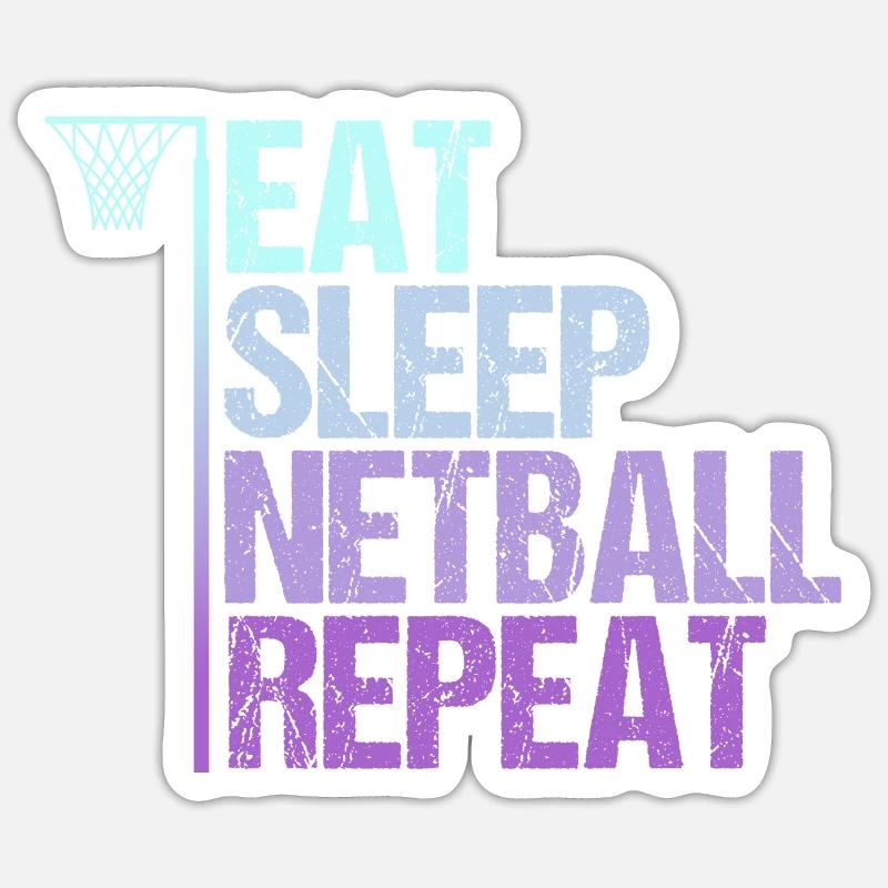 Netball Funny Netball Player - Sticker size S (10 x 10 cm) - white matte