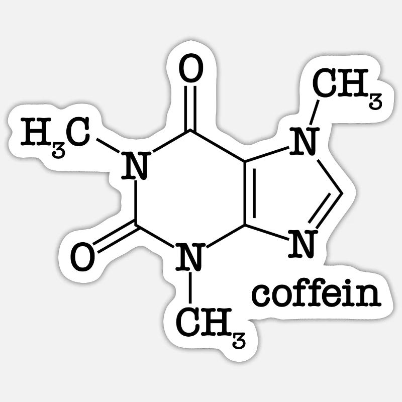 coffein - Sticker Größe S (10 x 10 cm) - Mattweiß