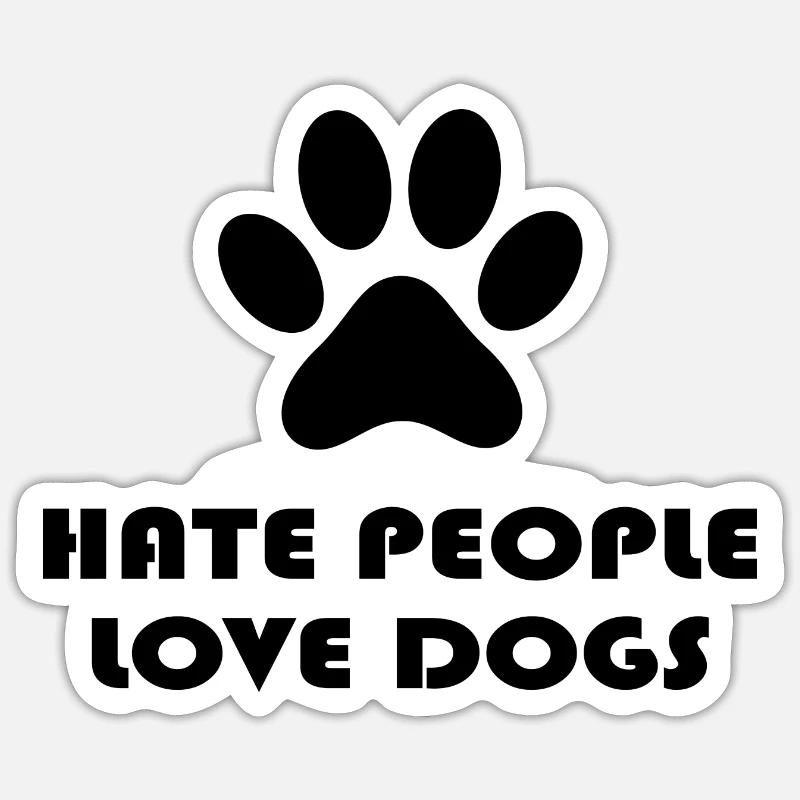 Chien Hund - Sticker taille S (10 x 10 cm) - blanc mat