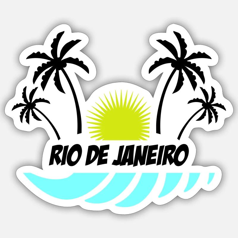 Rio de Janeiro - Sticker taille S (10 x 10 cm) - blanc mat