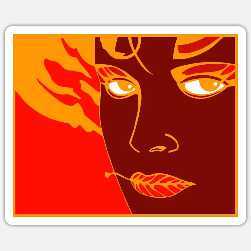 Vulkan 34 - Sticker Größe S (10 x 10 cm) - Mattweiß