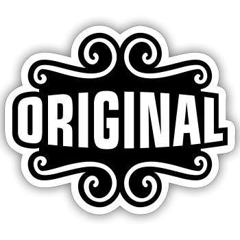 Dicton original - Sticker taille S (10 x 10 cm) - blanc mat - Devant