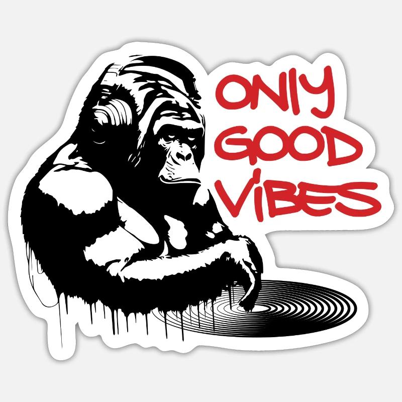 only GOOD VIBES - Sticker size S (10 x 10 cm) - white matte