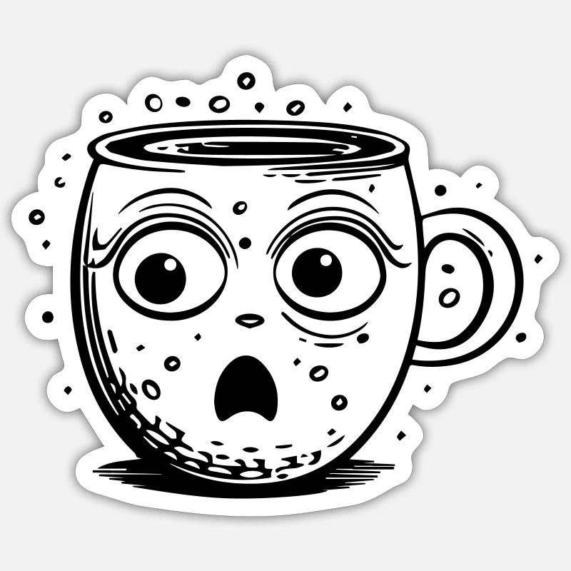 Schock-Tasse - Sticker Größe S (10 x 10 cm) - Mattweiß