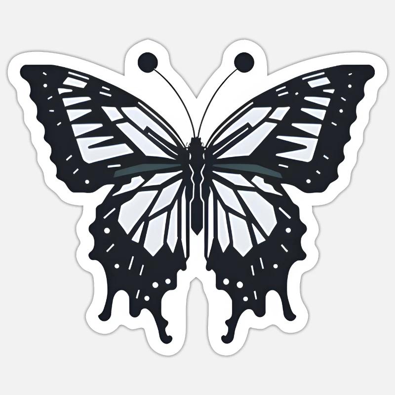 Simpe Design Papillon - Sticker taille S (10 x 10 cm) - blanc mat