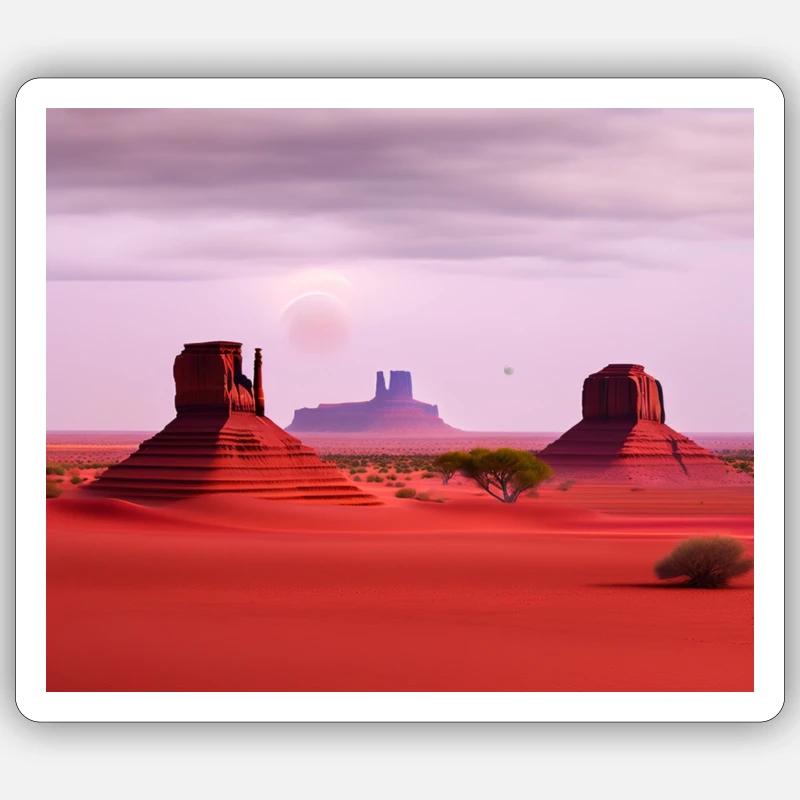 Monument Valley - Sticker Größe S (10 x 10 cm) - Mattweiß