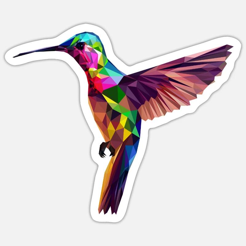 Colibri - Sticker taille S (10 x 10 cm) - blanc mat