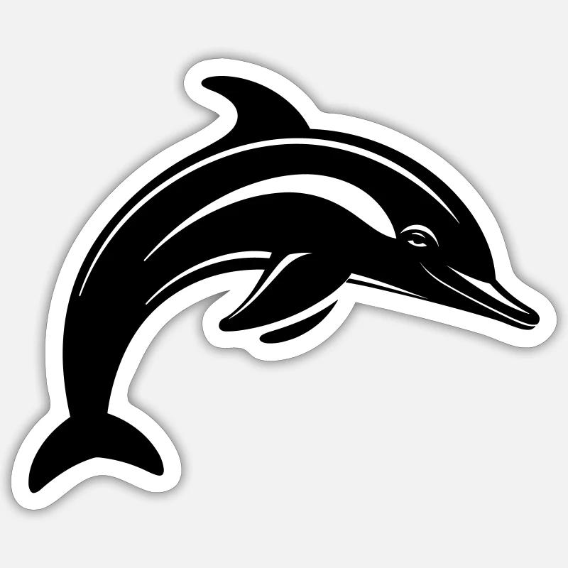 Dolphin - Sticker size S (10 x 10 cm) - white matte