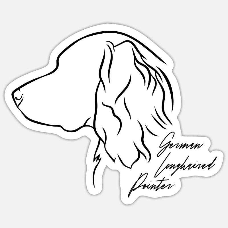 German Longhaired Pointer Profile Dogs Wilsigns Sticker size S (10 x 10 cm)