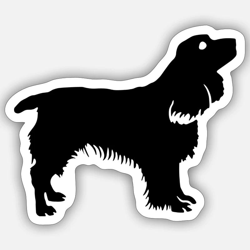 Hund Chien - Sticker taille S (10 x 10 cm) - blanc mat