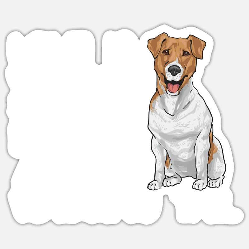 Jack Russell Terrier - Sticker taille S (10 x 10 cm) - blanc mat