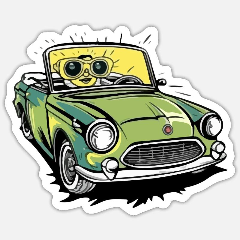 Lise en cabriolet - Sticker taille S (10 x 10 cm) - blanc mat