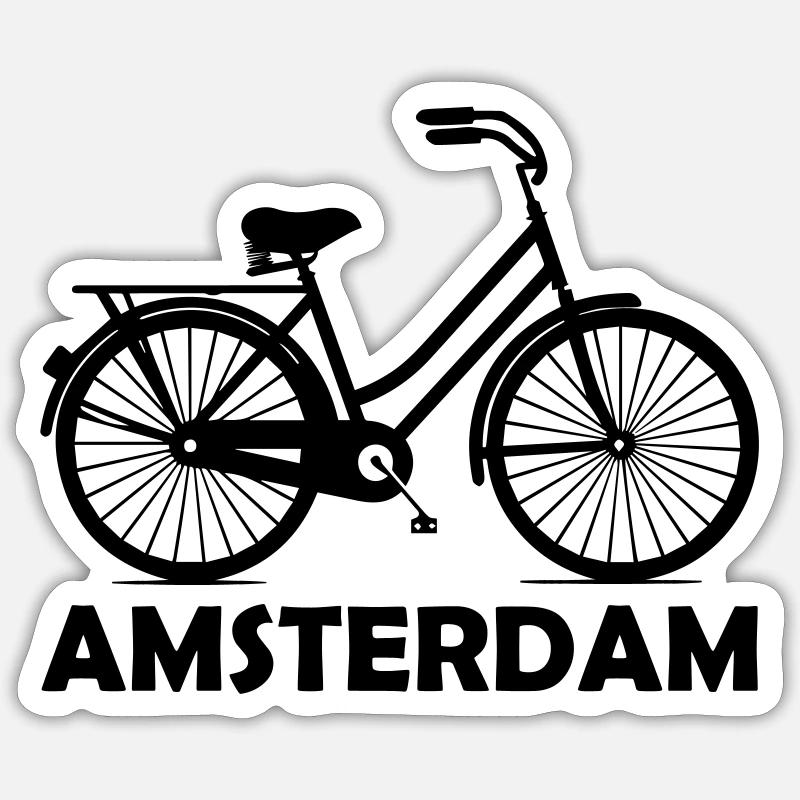 Amsterdam bikes Sticker size S (10 x 10 cm)