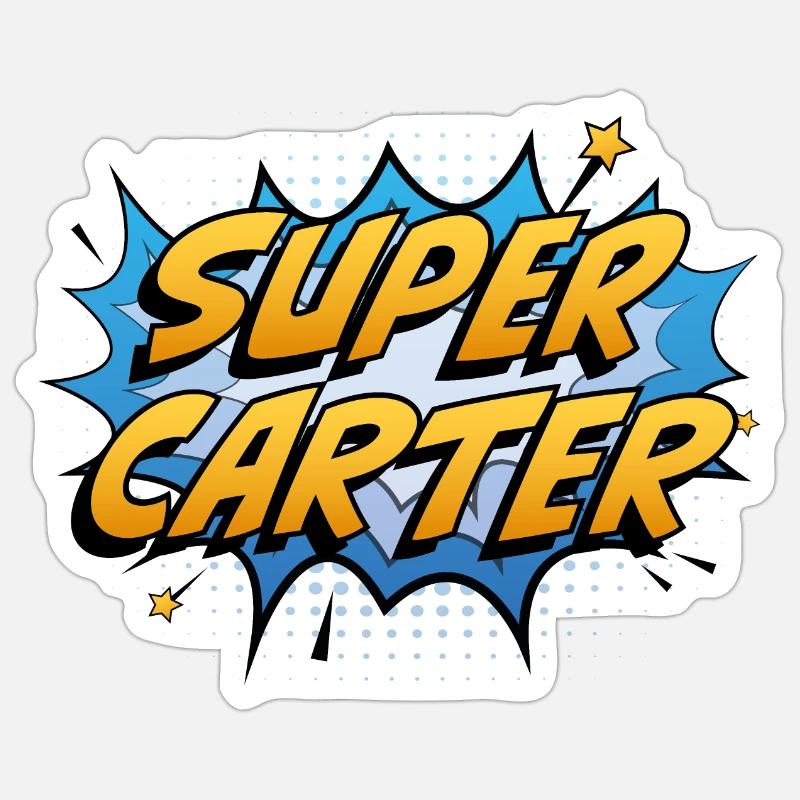 Super Carter - Sticker taille S (10 x 10 cm) - blanc mat