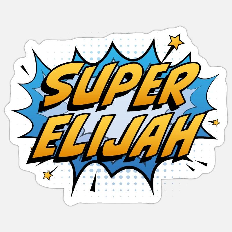 Super Elijah - Sticker Größe S (10 x 10 cm) - Mattweiß