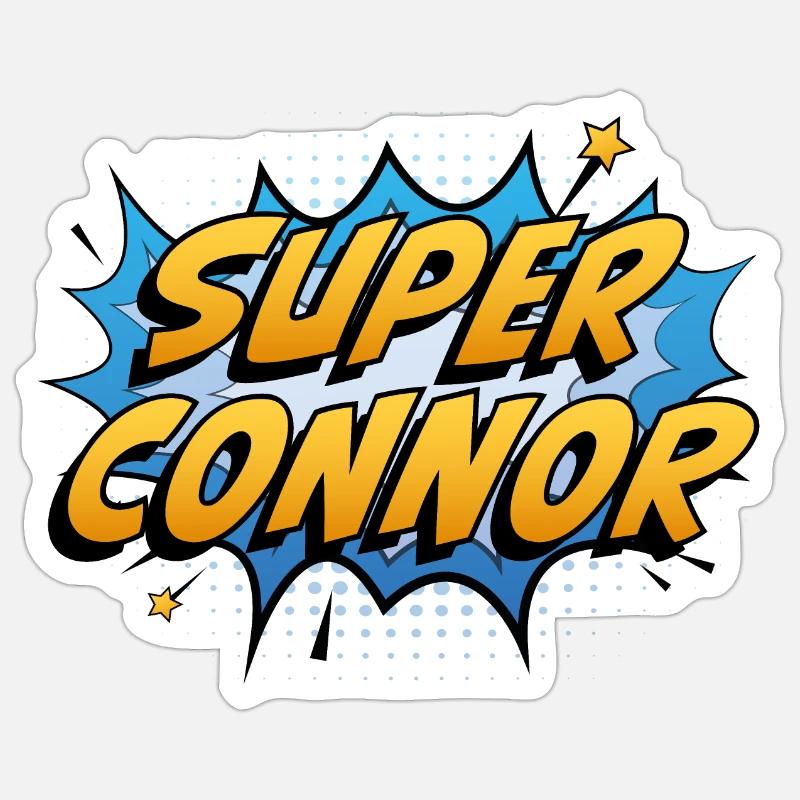 Super Connor - Sticker Größe S (10 x 10 cm) - Mattweiß